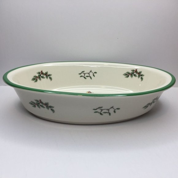 Vintage Spode Christmas Tree Porcelain China Oval Vegetable Baker Dish With Box - Picture 8 of 15